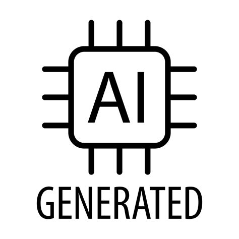 Artificial Intelligence Generated Icon Vector AI Sign For Graphic