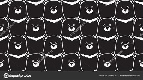 Bear Seamless Polar Bear Vector Pattern Isolated Wallpaper Background ...