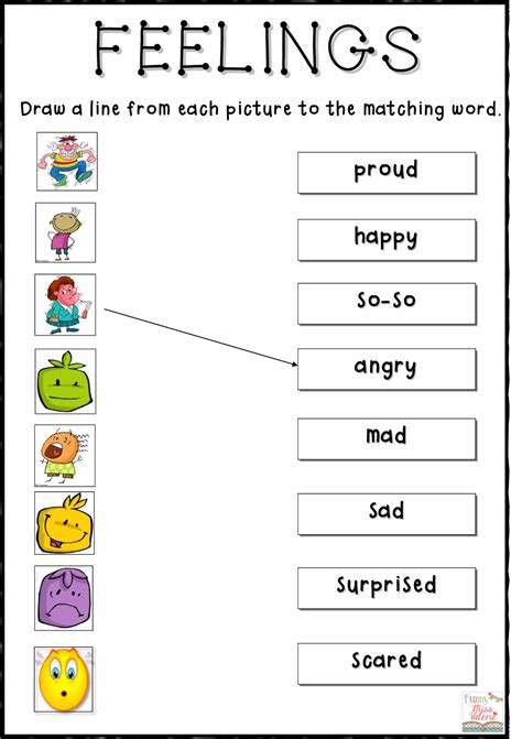 Emotions Worksheet Kids