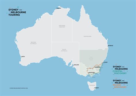 Australia Map - Sydney Melbourne Touring