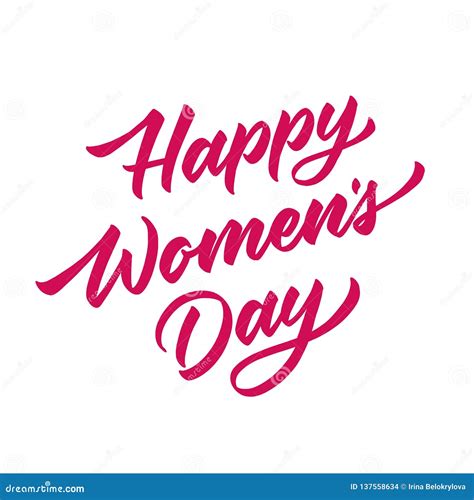 Vector Happy Womens Day Lettering Hand Drawn Stock Vector