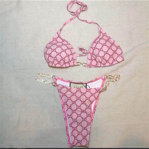 Pink G Cci Monogram Bikini Depop