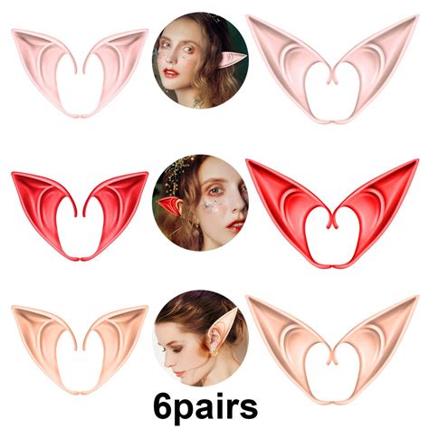 Buy Wekin 6 Pairs Cosplay Fairy Soft Elf Ears Halloween Elven Vampire