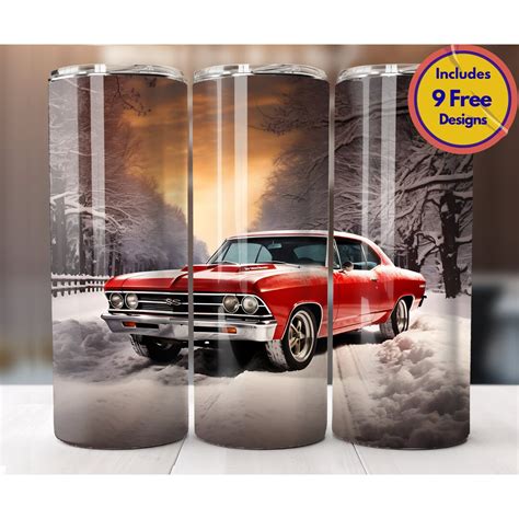 Red Chevy Chevelle Muscle Car 20 Oz Tumbler Sublimation Design Etsy