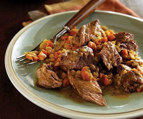 Braised Chuck Steaks With Savory Lentils Beef Loving Texans Beef