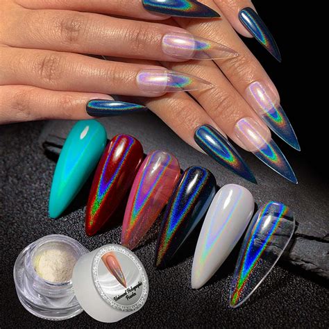 Pigmento Holográfico Transparente Cromado De Pó De Unhas Glitter Para