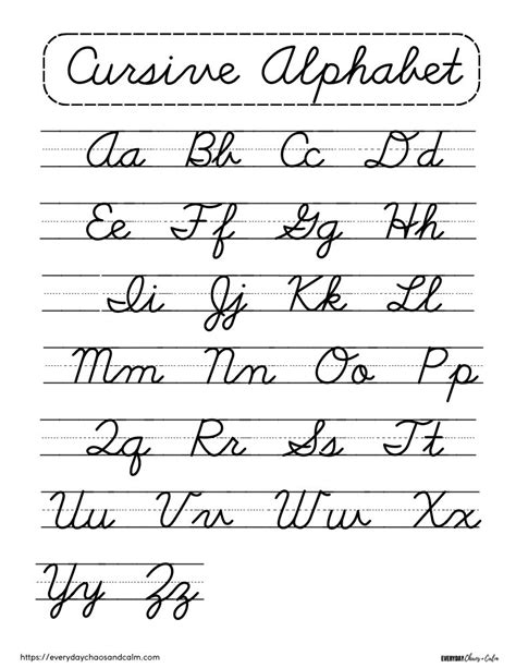 Cursive Writing A To Z Chart Pdf - Infoupdate.org