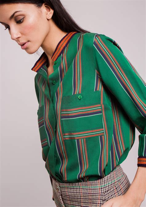 Green Striped Blouse