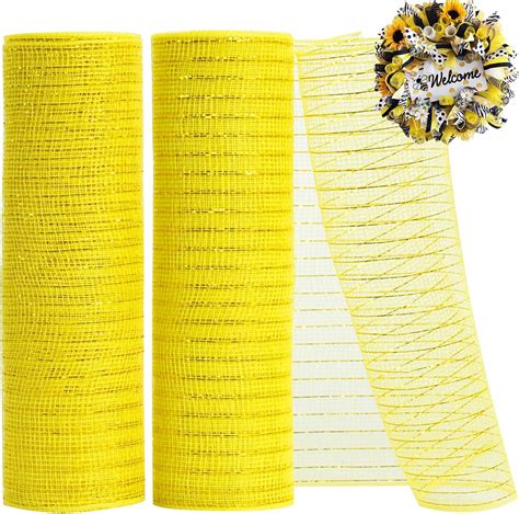 Amazon Inch X Feet Deco Poly Mesh Ribbon Yellow Re