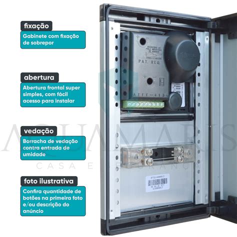 Unidade Externa Interfone Coletivo HDL 10 Pontos Porteiro Eletrônico