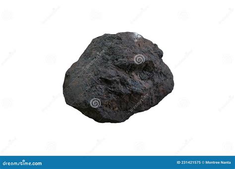 Basalt Igneous Rock Isolated On White Background Basalt Is A Dark