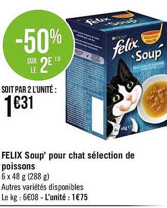 Offre Felix Soup Pour Chat Sélection De Poissons chez Geant