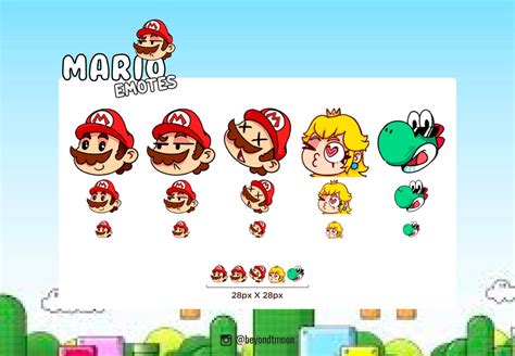 5 Mario Emotes for TWITCH DISCORD and YOUTUBE - Etsy