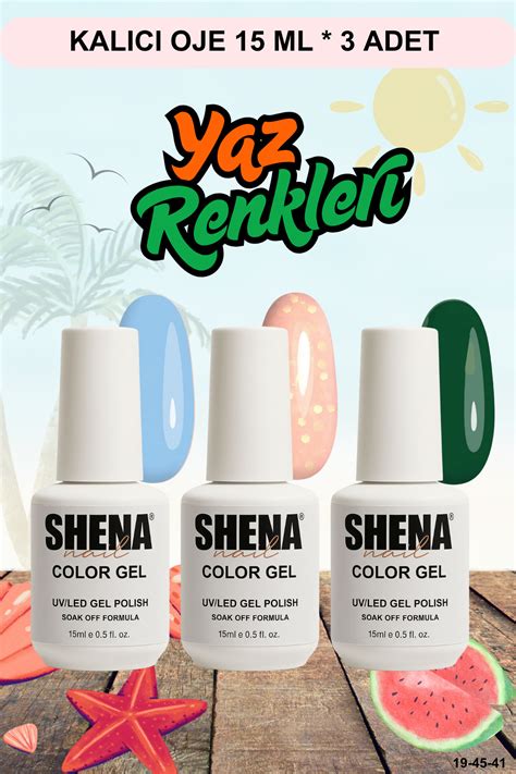 Shena Kalıcı Oje Yaz Renkleri 3 Adet 15 Ml Bebek Mavisi Pullu Nude Yeşil From Dubai