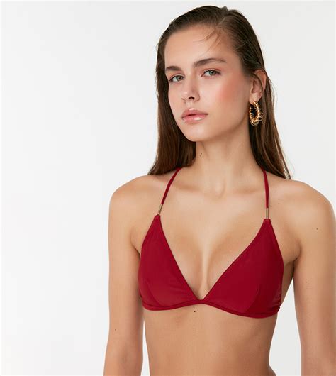 Buy Trendyol Triangle Bikini Top In Red Thstreet Oman