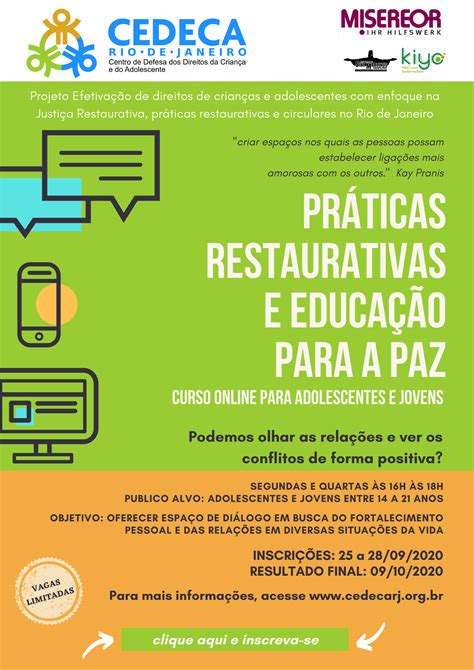 Pr Ticas Restaurativas E Educa O Para A Paz Curso Online Interativo