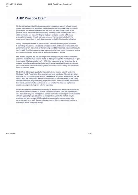 AHIP 2024 final exam 100% VERIFIED ANSWERS 2023/2024 GUARANTEED PASS