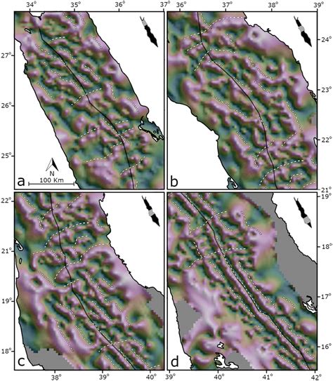 Tiltangle Derivative Map Of Magnetic Anomalies Projected On A Shaded