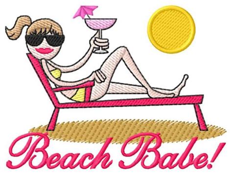 Beach Babe Machine Embroidery Design Embroidery Library At Grandslamdesigns