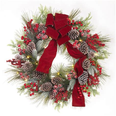 Home Accents Holiday 30 In Pre Lit Artificial Christmas Wreath With