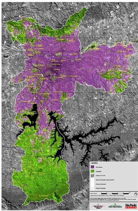 Satellite Map of São Paulo City, Brazil