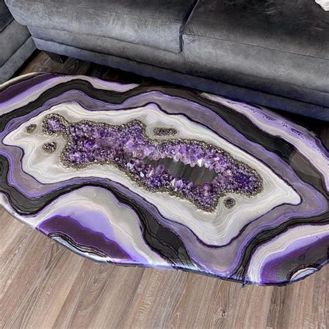 Amethyst Geode Table Etsy