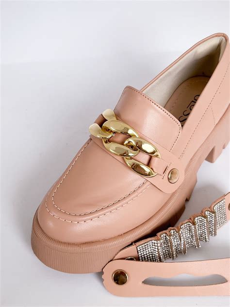 MOCASSIM MAVIE NUDE Glossy Shoes
