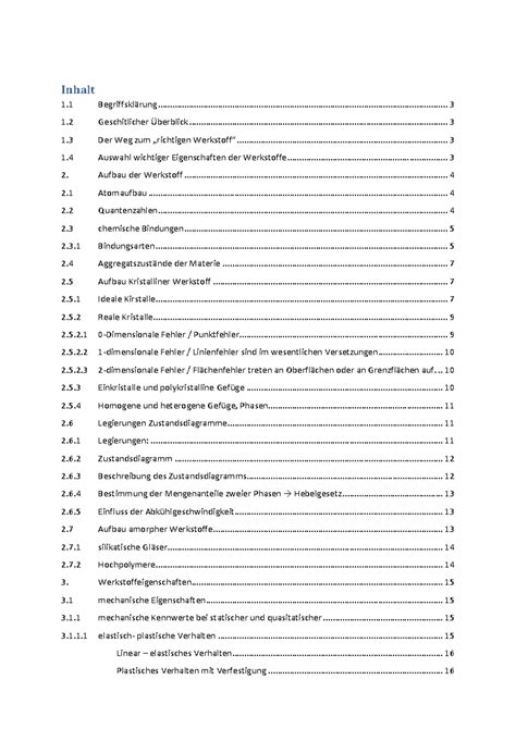 Wt Werkstofftechnik Gesamtskript Inhalt Begriffskl Rung