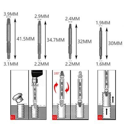 Ensemble compact d outils de retrait de boulons cassés mini extracteurs