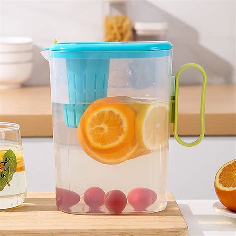 Jingchun Plastic Pitcher With Lid Bpa Free Eco Friendly Carafes Mix Drinks Water Jug For Hot