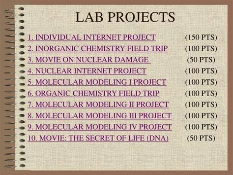 Ppt Lab Projects Powerpoint Presentation Free Download Id122350