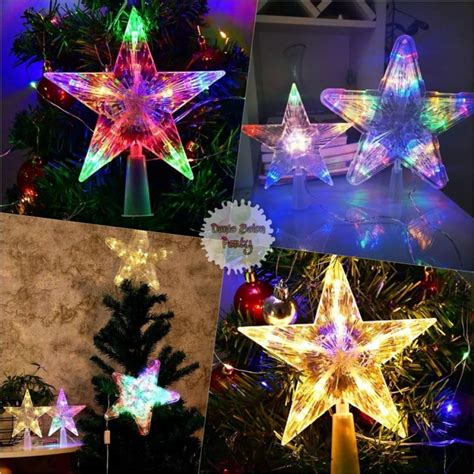 Jual Hiasan Ujung Pohon Natal Dekorasi Pohon Natal Bintang Led 25cm 20