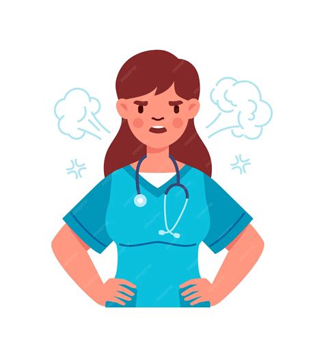 Premium Vector | Female nurse in uniform woman in blue uniform with