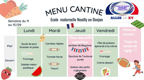 Cantine Du 11 Au 15 Septembre 2023