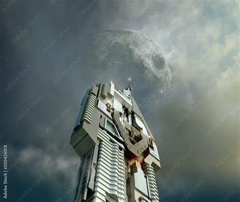 Illustration of futuristic skyscraper architecture Stock Illustration ...