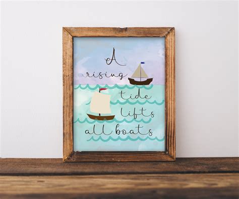 A Rising Tide Lifts All Boats Inspirational Quote Printable - Etsy