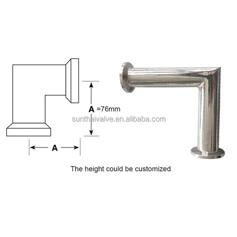 Stainless Steel 304 316 Iso Kf Flange Nw16 Elbow Mitered 90 Degrees Kf