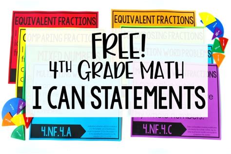 Free Math I Can Statements For Th Grade Teaching With Jennifer Findley