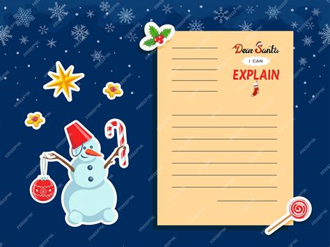 Premium Vector | Dear santa i can explain letter template humorous