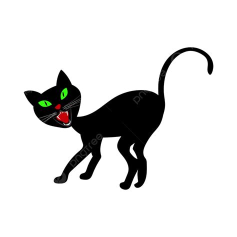 Black Cat Halloween Vector Hd Images Black Cat Over White Background