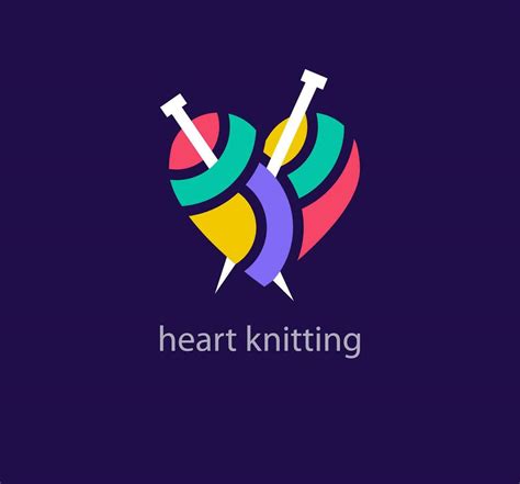 Creative Heart Yarn Logo Design Unique Design Color Transitions