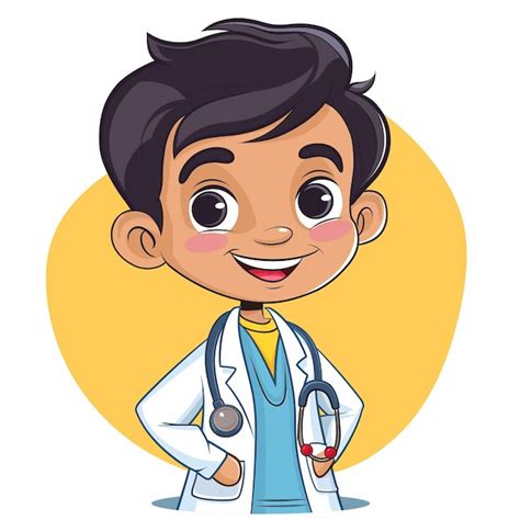 Premium Photo | A cartoon drawing of a doctor with a stethoscope around ...