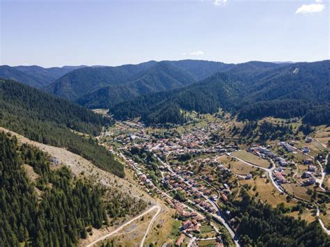 Aerial View of Village of Trigrad, Bulgaria Stock Photo - Image of ...