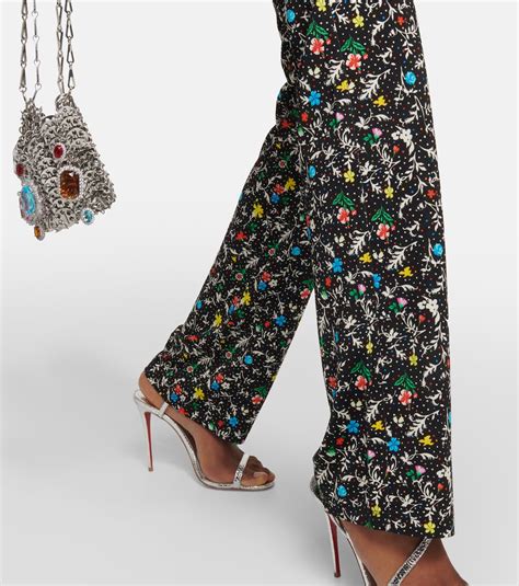 Printed High Rise Cr Pe Pants In Multicoloured Rabanne Mytheresa