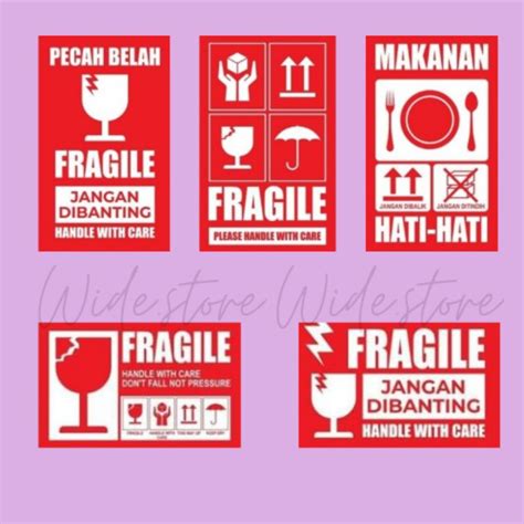 Jual Stiker Fragile Stiker Ukuran 5x8 Cm Stiker Pecah Belah