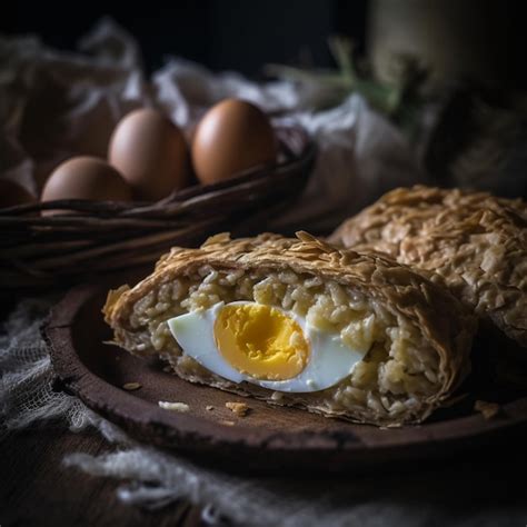 Premium AI Image | Rustic closeup shot of finnish karelian pasty