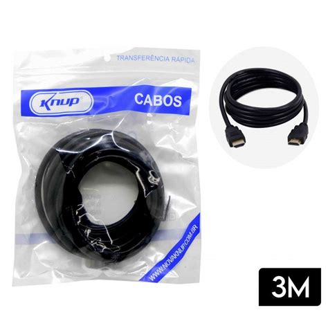 Cabo HDMI 3M Knup KP H5000 BM Tech Distribuidora