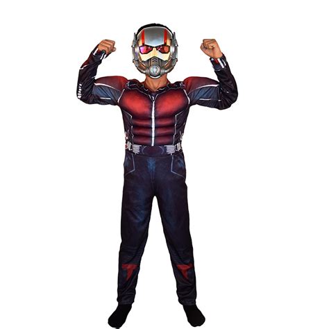 Antman monos de superhéroe musculoso para niños disfraces de fiesta de