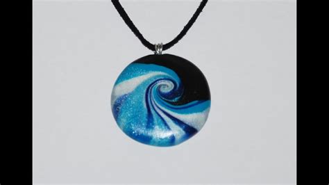 Swirled Polymer Clay Pendant Ocean Wave Youtube