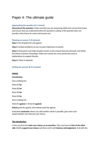 IGCSE History Paper 4 - German Depth Study | Teaching Resources 